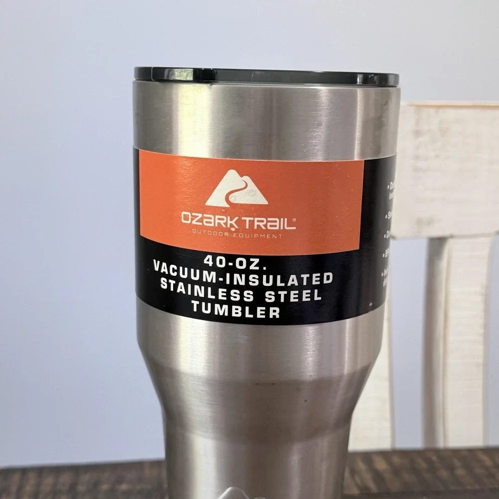 Ozark Trail 40 oz Stainless Steel Tumbler No Handle Vacuum Insulated Silver